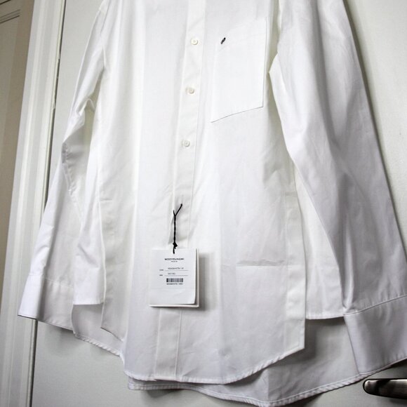 BNWT AW24 WOOYOUNGMI POPLIN BACK LOGO SHIRT 50 - Picture 6 of 15